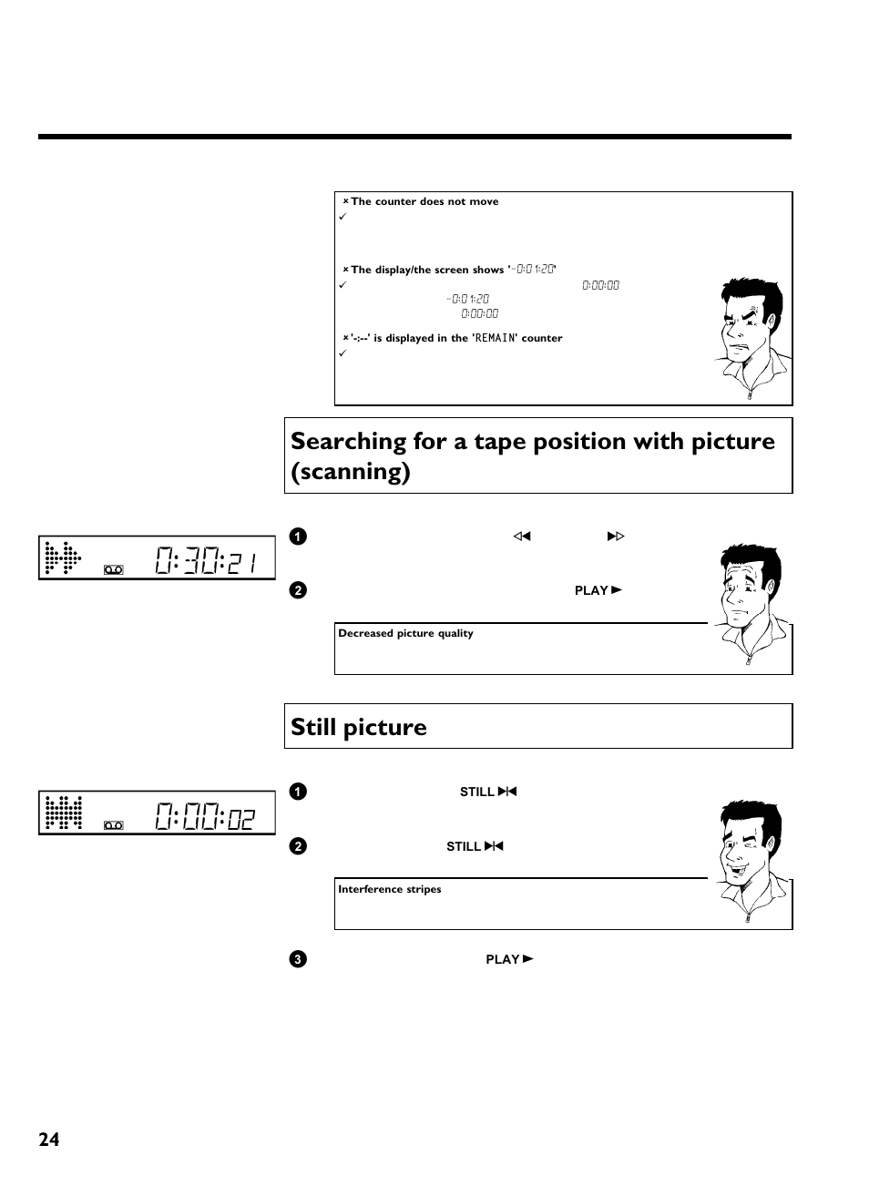 Still picture, Playback | Philips VR220/07 User Manual | Page 28 / 55
