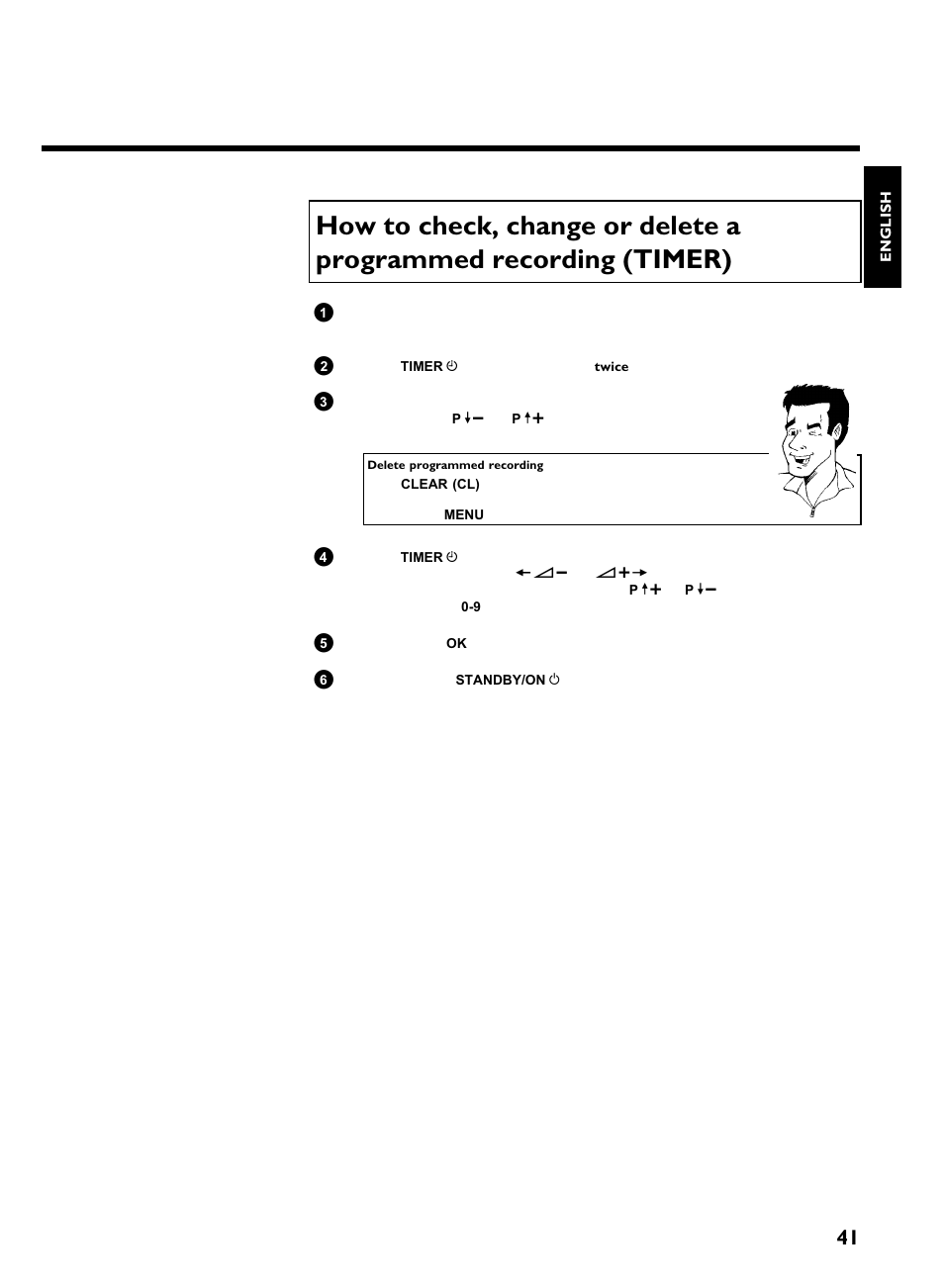 Programming a recording (timer) | Philips VR220/07 User Manual | Page 45 / 55