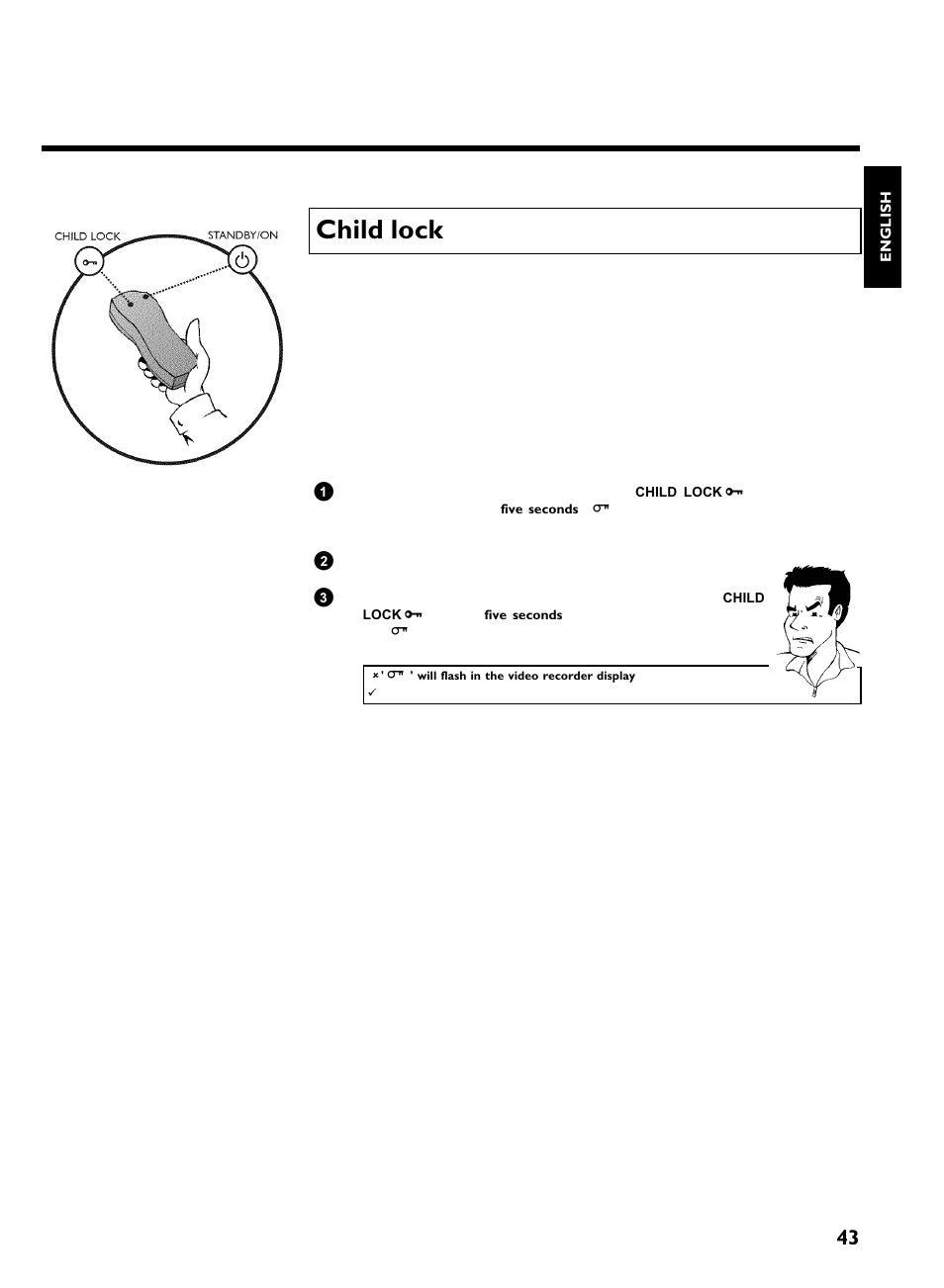 Child lock, Other functions | Philips VR220/07 User Manual | Page 47 / 55