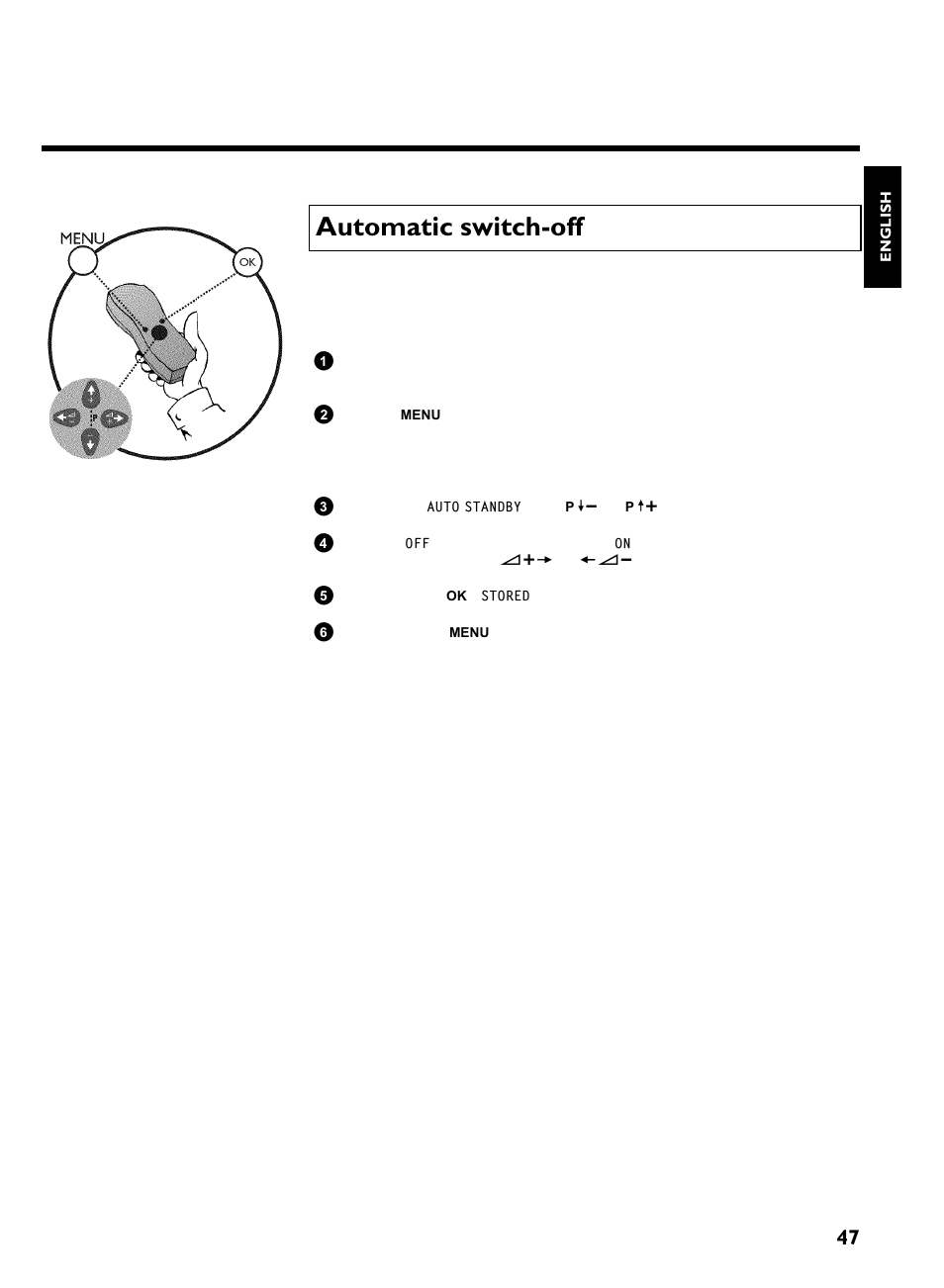 Automatic switch-off, Automatic switch off, Other functions | Philips VR220/07 User Manual | Page 51 / 55