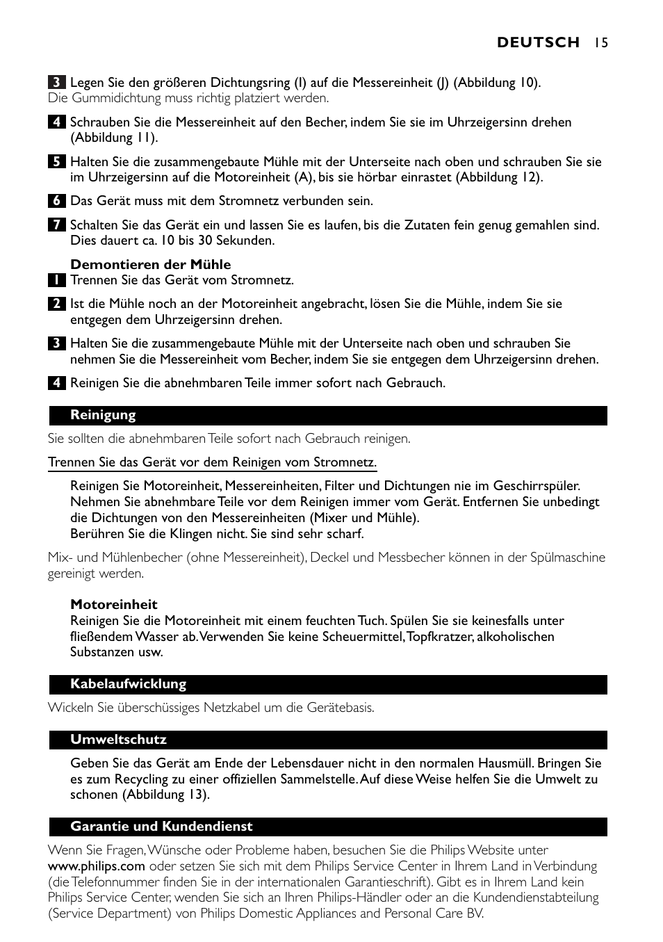 Philips HR1720 User Manual | Page 15 / 48