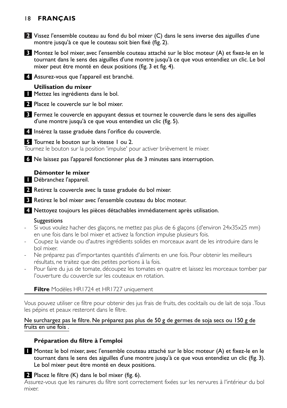 Philips HR1720 User Manual | Page 18 / 48