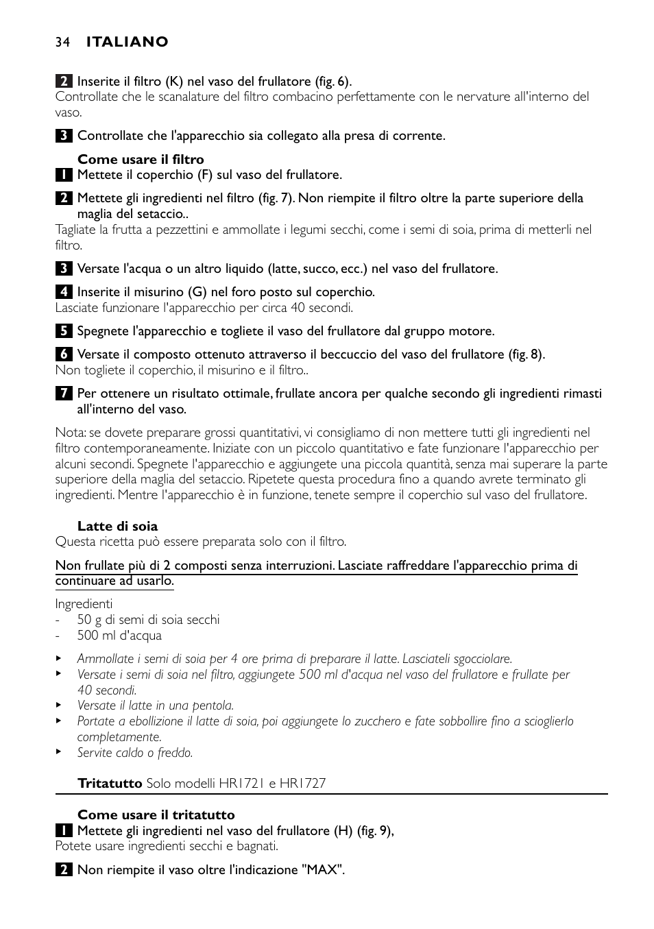 Philips HR1720 User Manual | Page 34 / 48