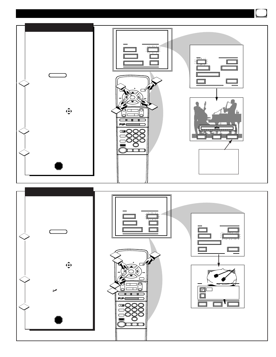 Ound, Ontrol, Djustments | Stop | Philips 9P6044C1 User Manual | Page 27 / 60