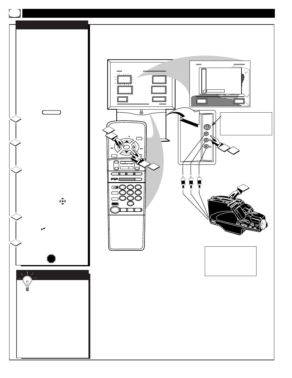 Sing the, Udio, Ideo | Nput, Acks, Continued, Stop | Philips 9P6044C1 User Manual | Page 34 / 60