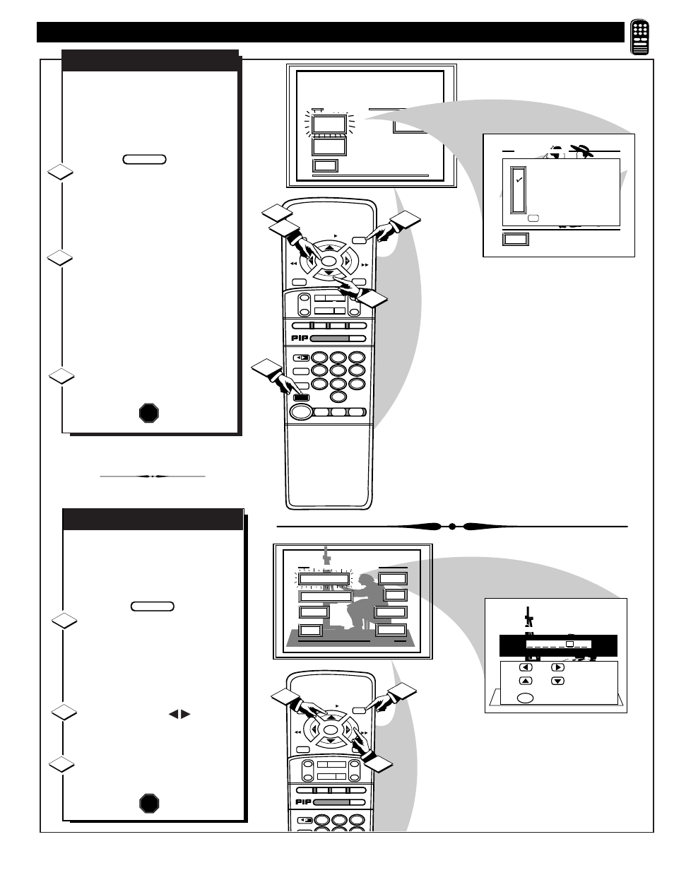 Emote, Ontrol, Peration | Continued, Stop, Smart picture, Change label stop | Philips 9P6044C1 User Manual | Page 39 / 60
