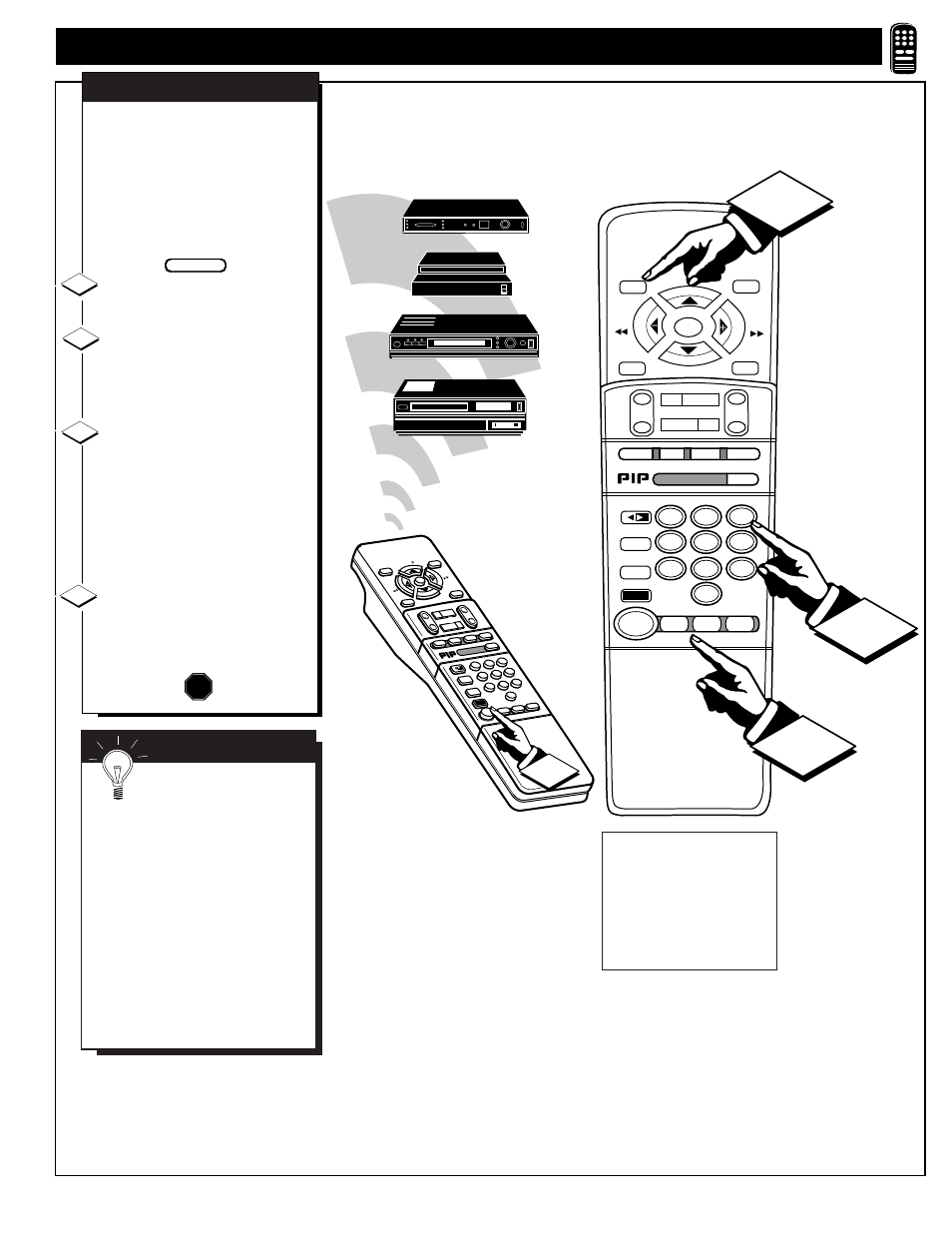 Tv r, Etting the, Emote to | Ccessory, Evices, Stop, Direct access method, Mart | Philips 9P6044C1 User Manual | Page 43 / 60