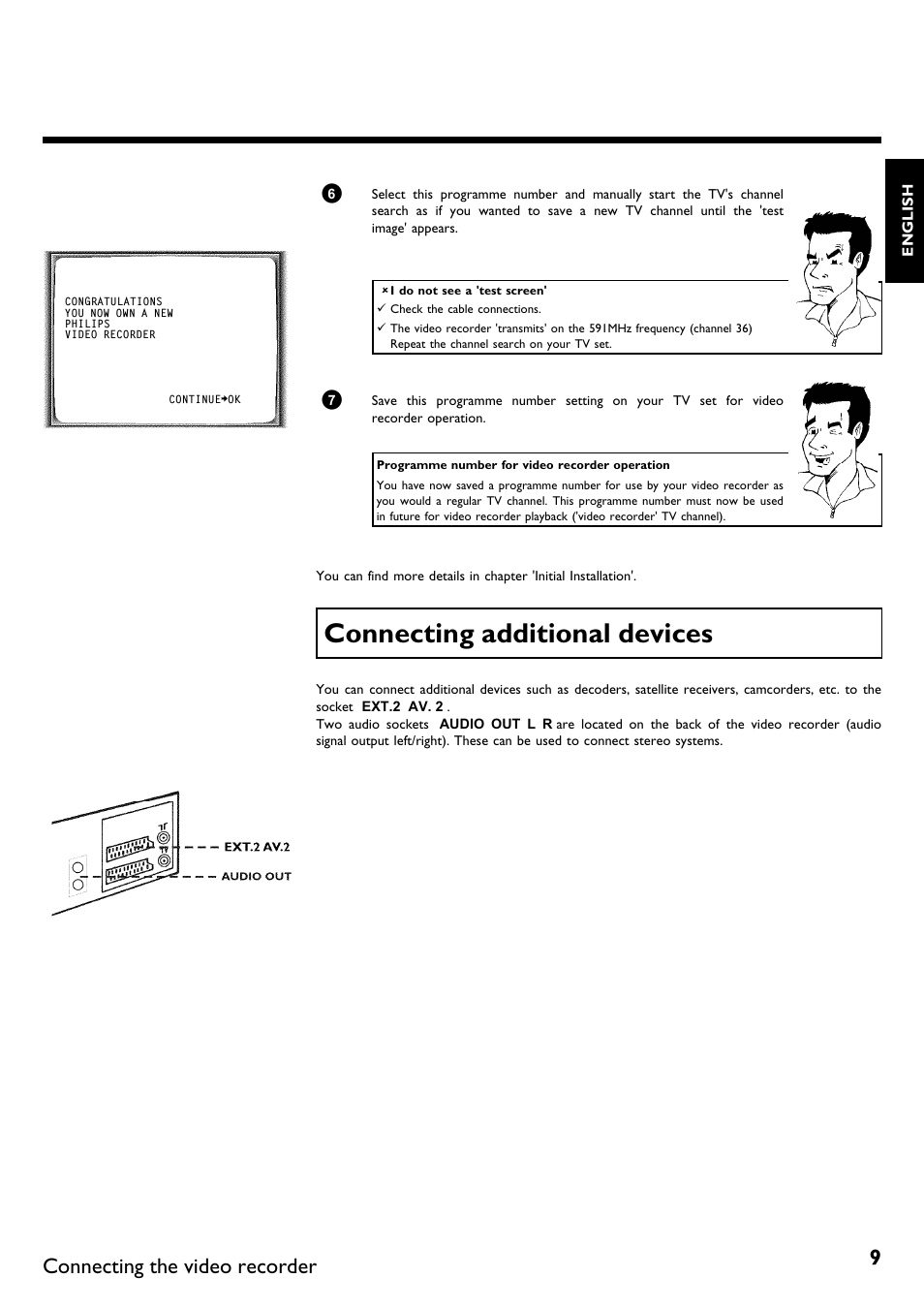 Connecting additional devices, Connecting the video recorder | Philips VR670B/58 User Manual | Page 13 / 49