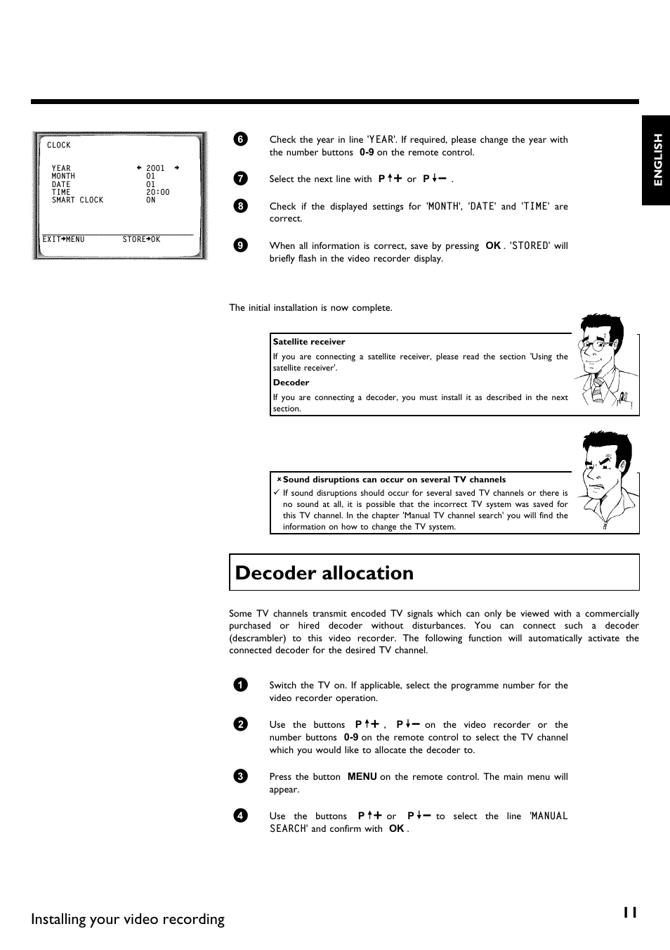 Decoder allocation, Installing your video recording | Philips VR670B/58 User Manual | Page 15 / 49