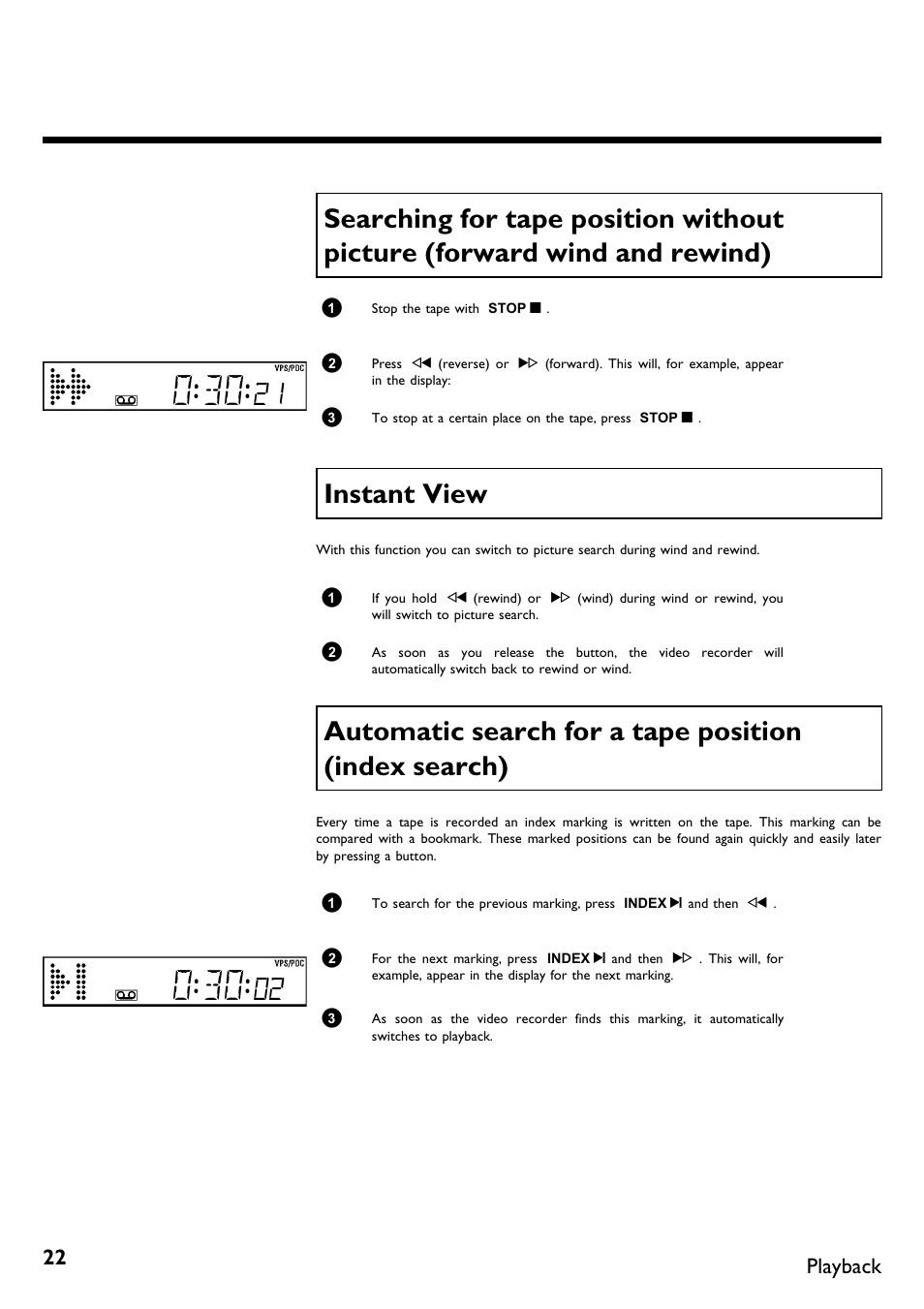 Instant view | Philips VR670B/58 User Manual | Page 26 / 49