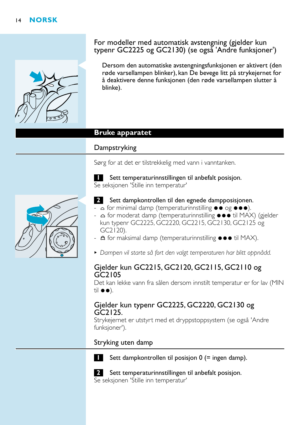 Philips GC2220 User Manual | Page 14 / 60
