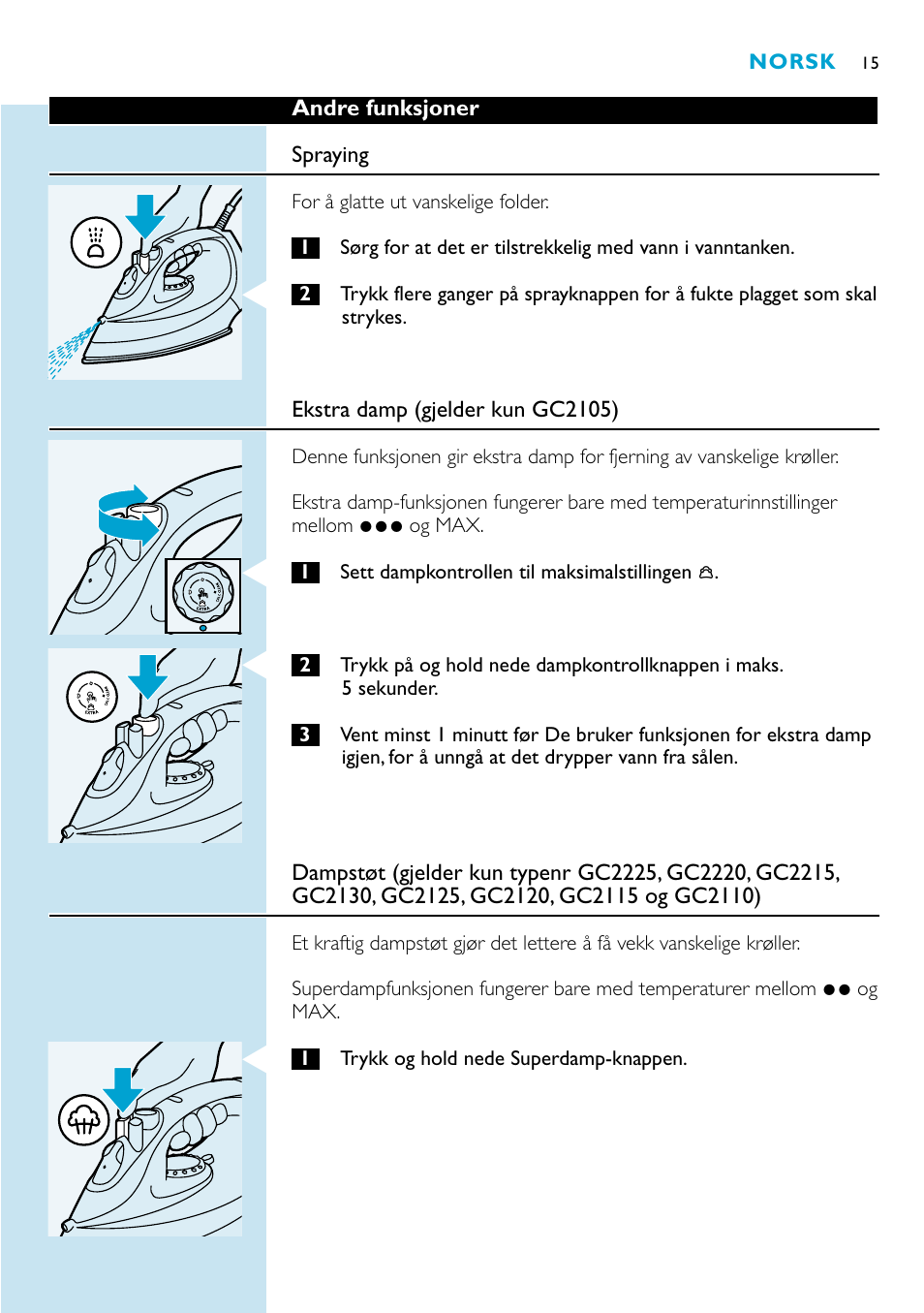 Philips GC2220 User Manual | Page 15 / 60