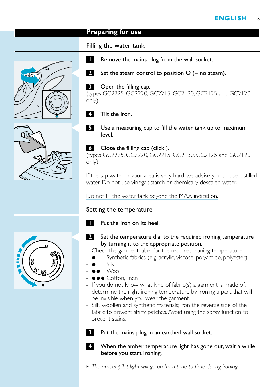Philips GC2220 User Manual | Page 5 / 60