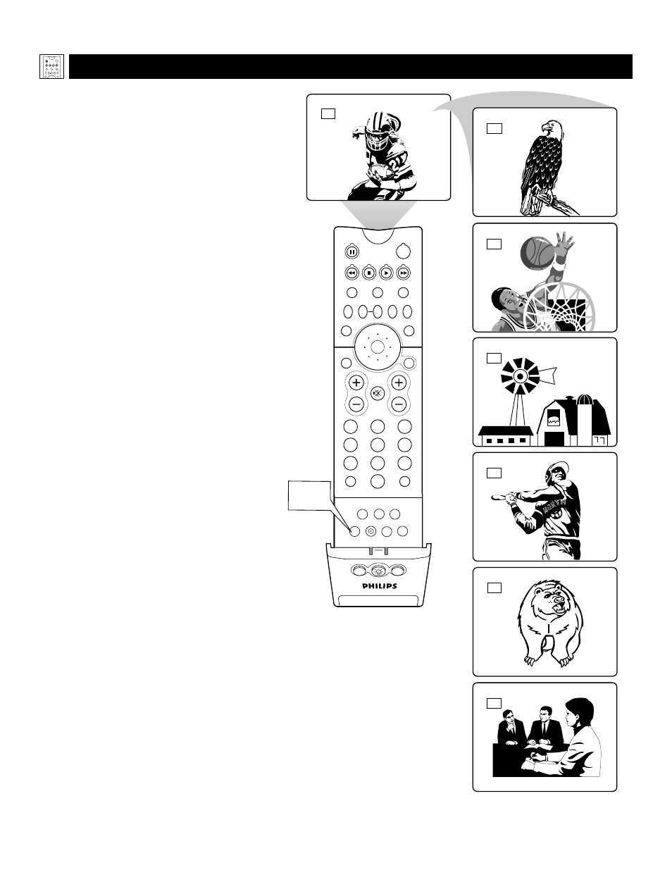 Sing the, Ource, Elect | Uttons, Av button | Philips MatchLine 60PP9502 User Manual | Page 24 / 72