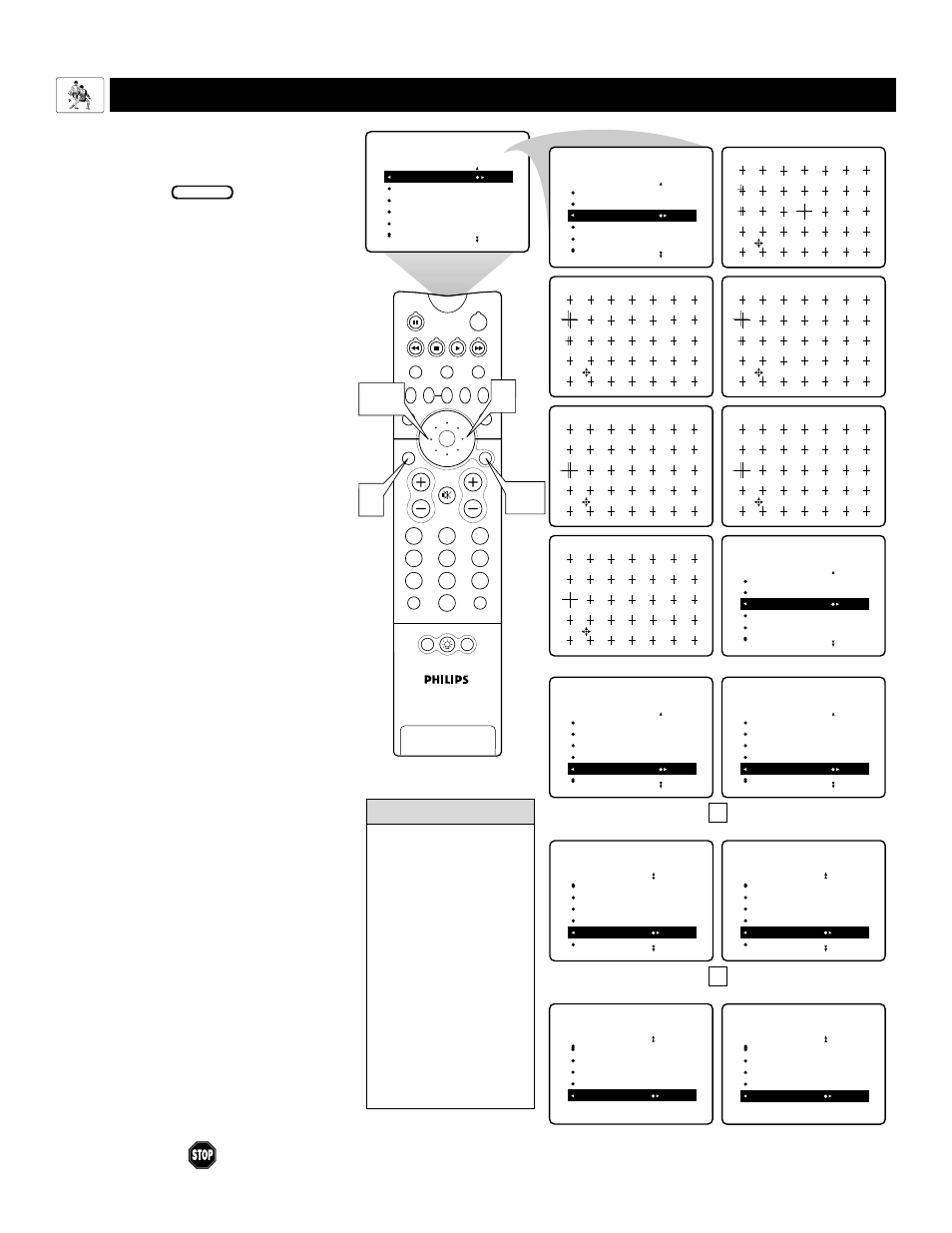 Djusting the, Anual, Onverge | Ontrols, Ultipoint | Philips MatchLine 60PP9502 User Manual | Page 34 / 72