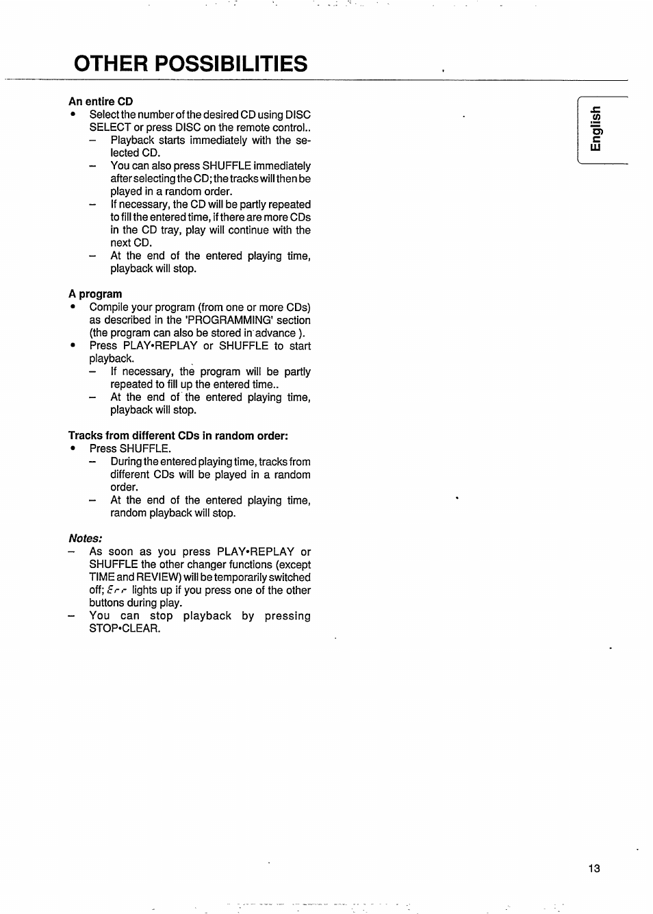 Other possibilities | Philips CDC 745 User Manual | Page 15 / 20