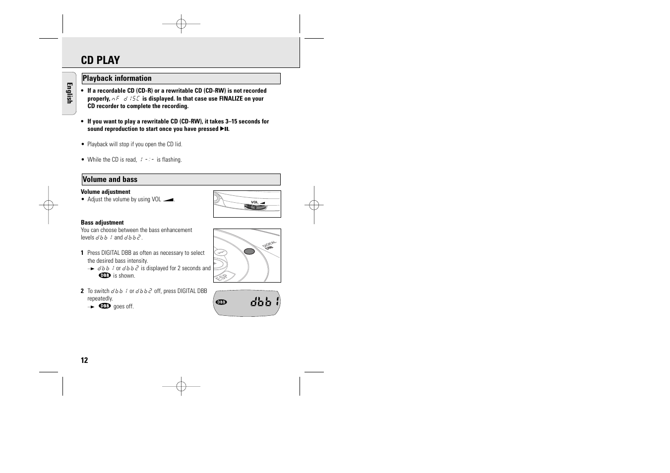 Cd play | Philips AZ 9235 User Manual | Page 12 / 22