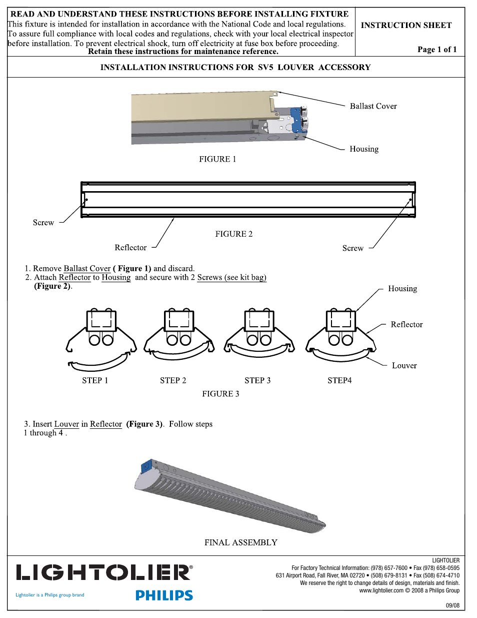 Philips SV5 User Manual | 1 page