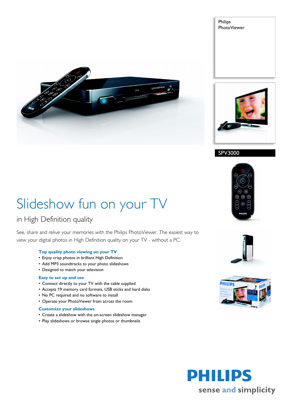 Philips SPV3000 User Manual | 2 pages