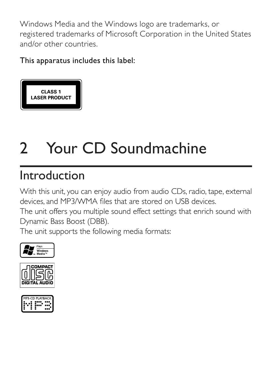 2 your cd soundmachine | Philips AZ1852 User Manual | Page 7 / 29