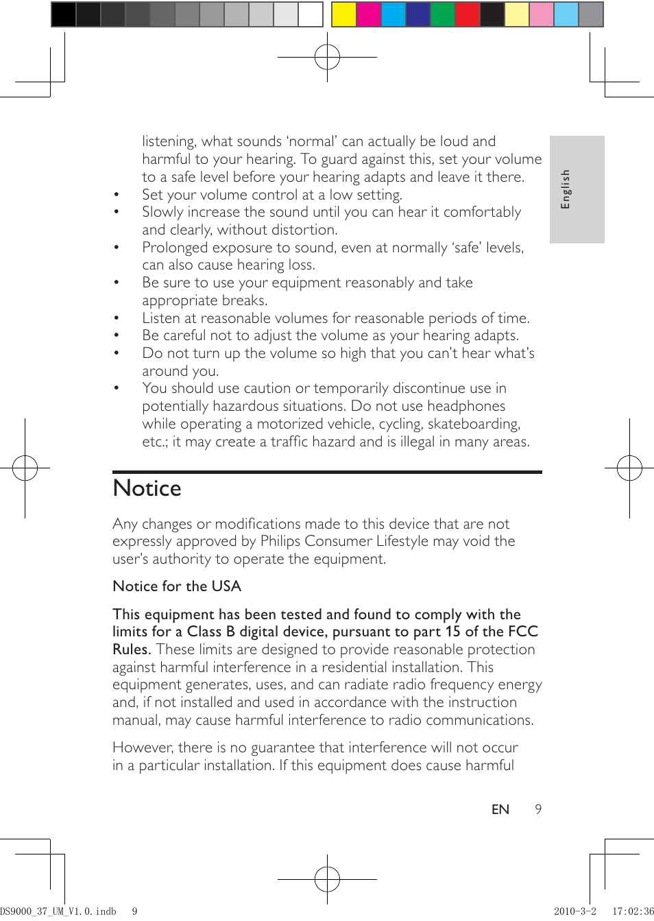 Notice | Philips DS9000 User Manual | Page 9 / 23