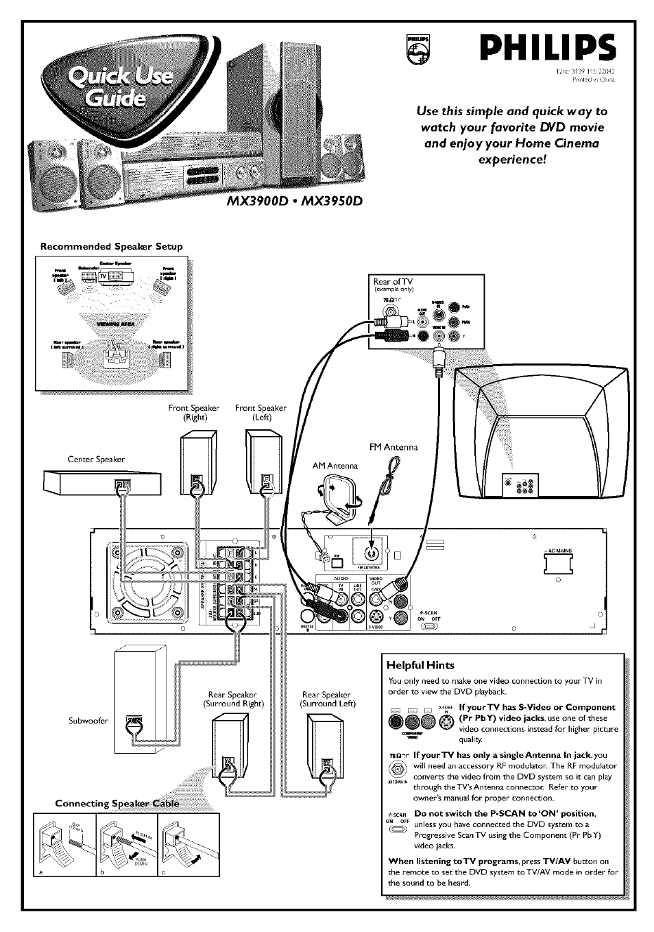 1^ [3 if your tv has s“video or component, Philips, Noc39soú | Philips - MX3950D User Manual | Page 45 / 48