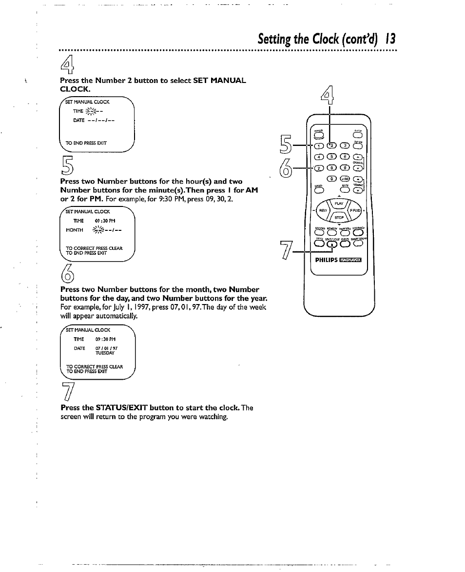 Setting the clock (cont’d) 13 | Philips CCX193AT User Manual | Page 13 / 56