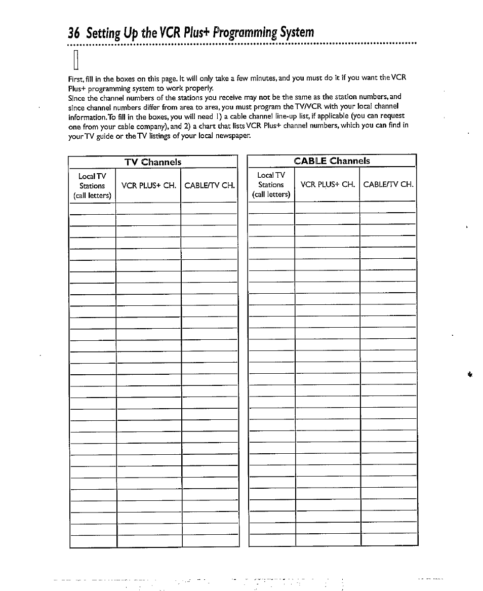 36 setting up the vcr plus* programming system | Philips CCX193AT User Manual | Page 36 / 56