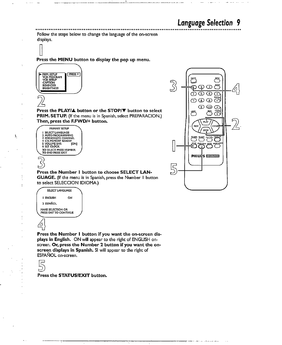Language selection 9, Language selection | Philips CCX193AT User Manual | Page 9 / 56