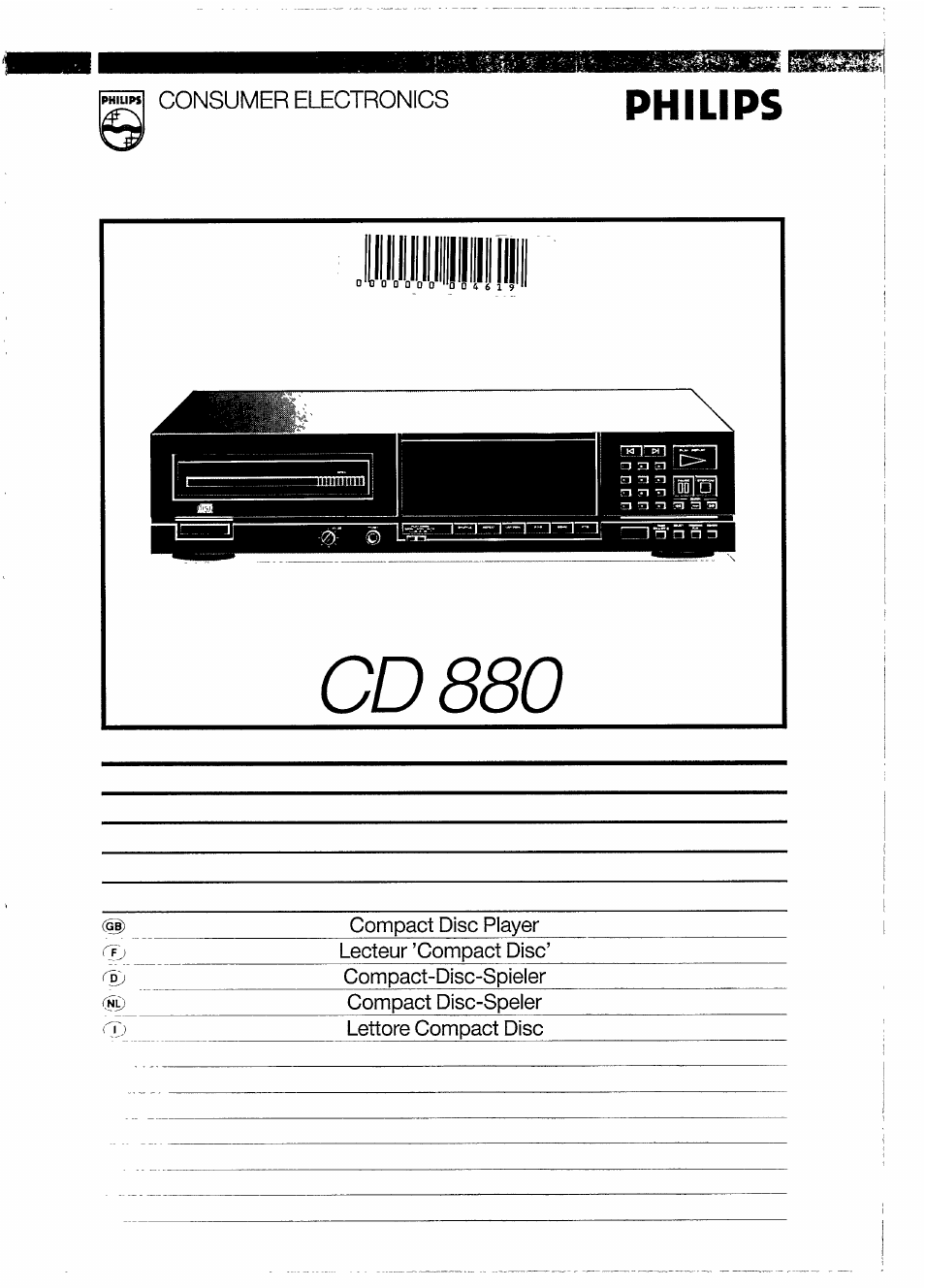 Philips CD 880 User Manual | 13 pages