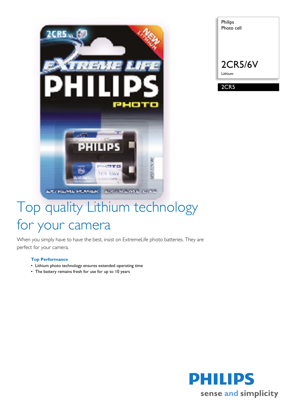 Philips Photo Cell 2CR5 User Manual | 2 pages