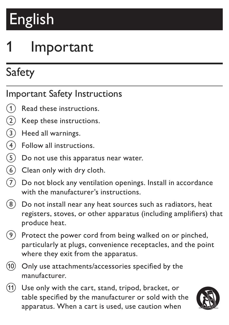 English, 1 important, Safety | Important safety instructions | Philips AZ5740 User Manual | Page 2 / 31