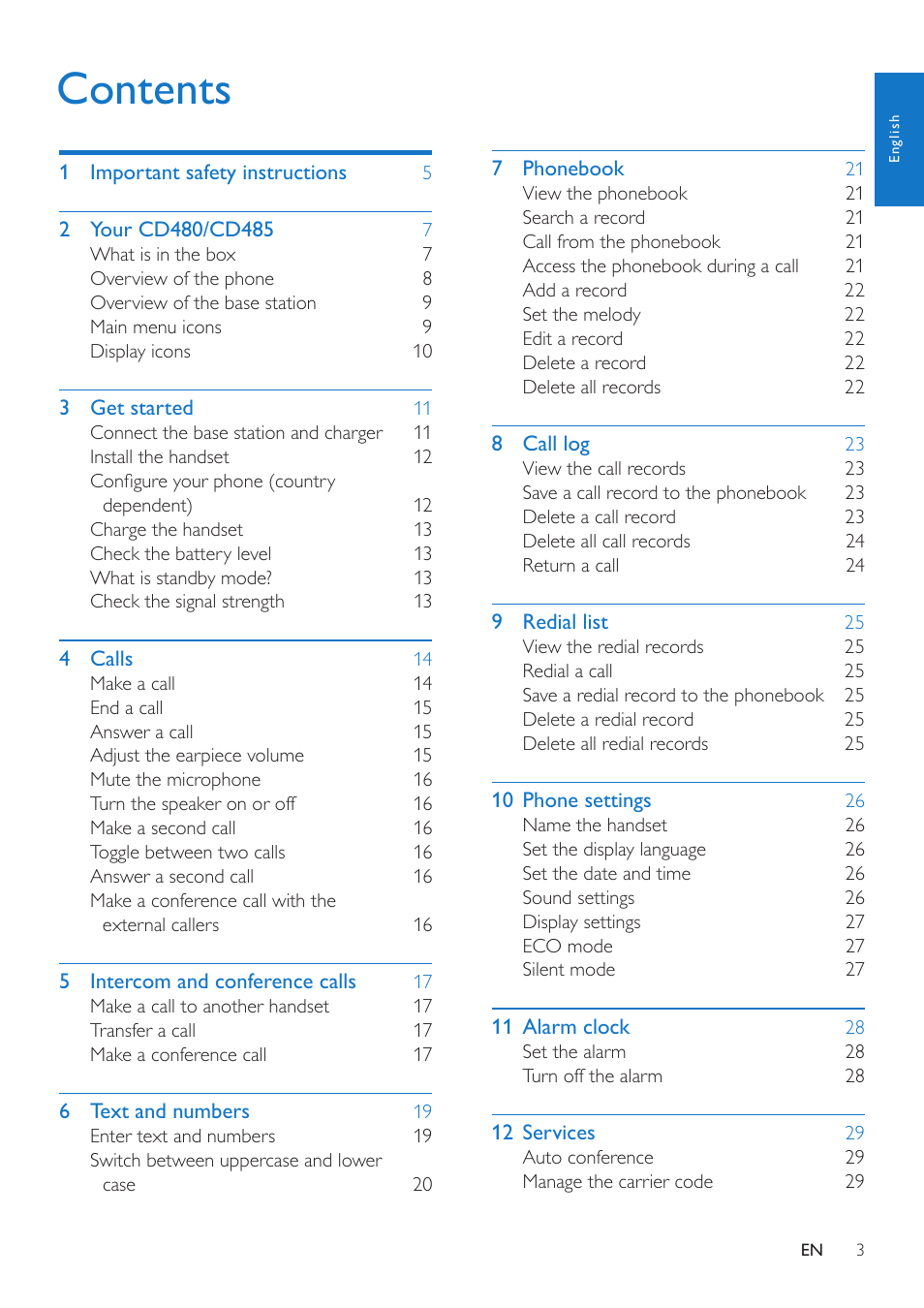 Philips CD485 User Manual | Page 3 / 48