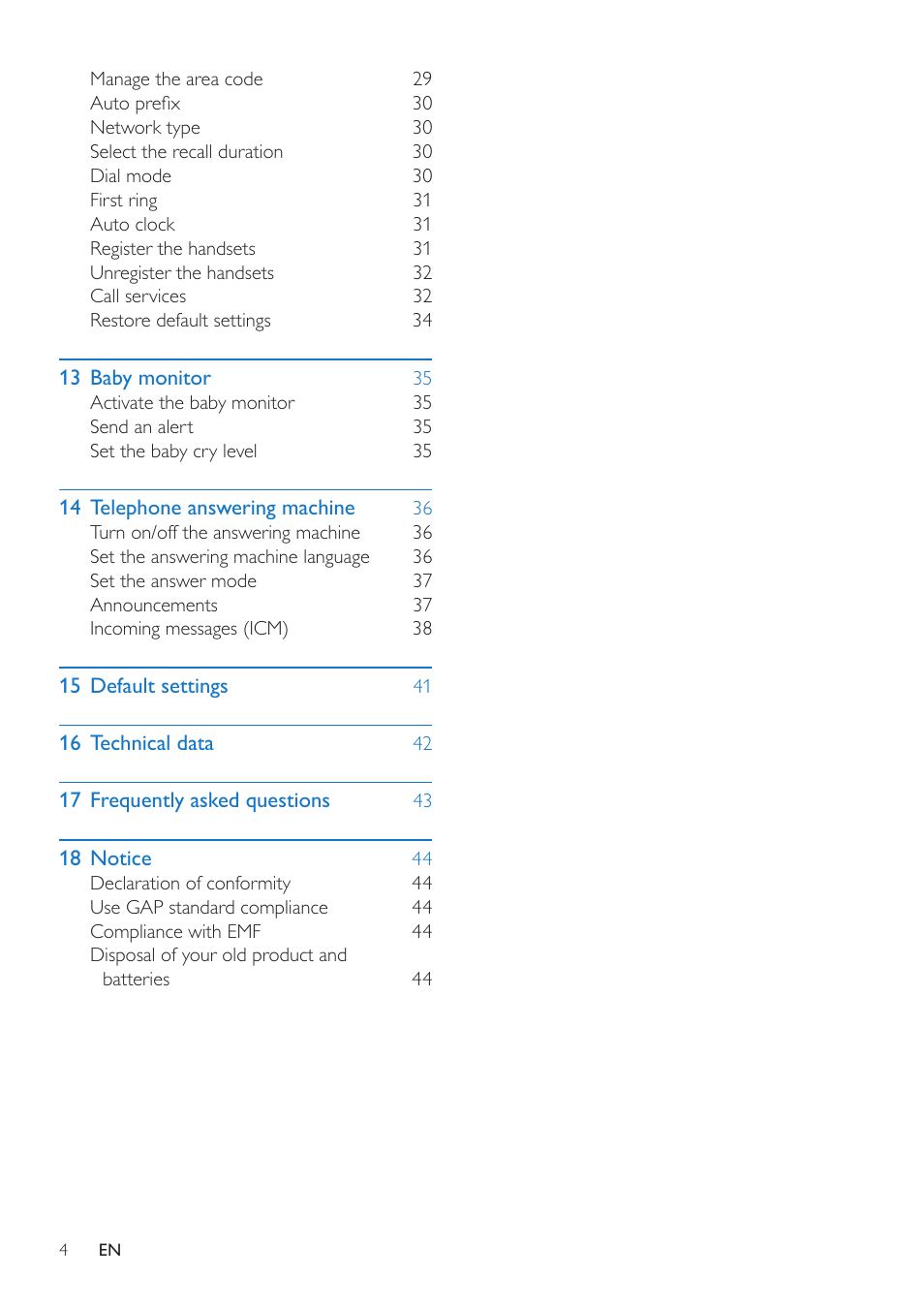 Philips CD485 User Manual | Page 4 / 48