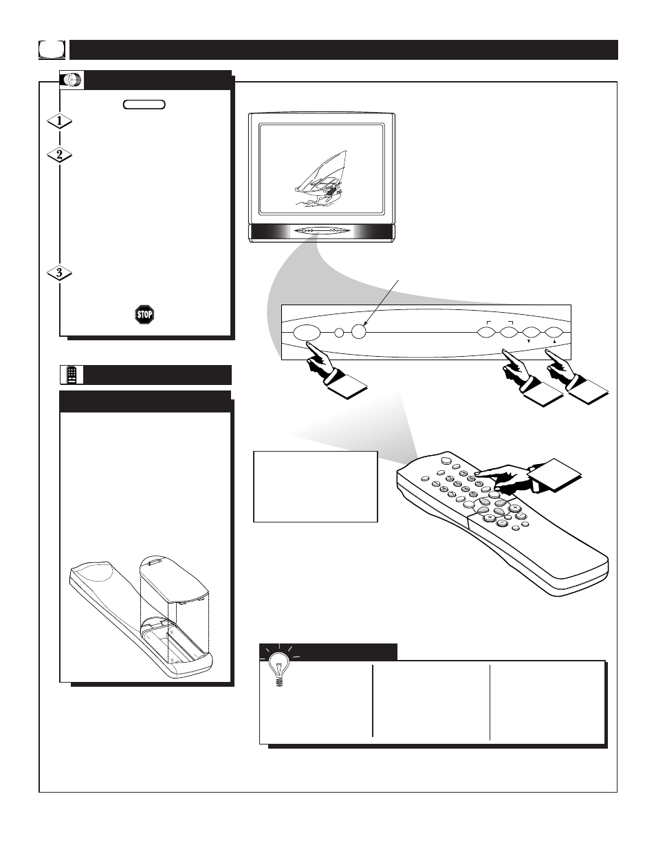 Tv/r, Asic, Emote | Perations, Elevision | Philips TS2519C User Manual | Page 8 / 40