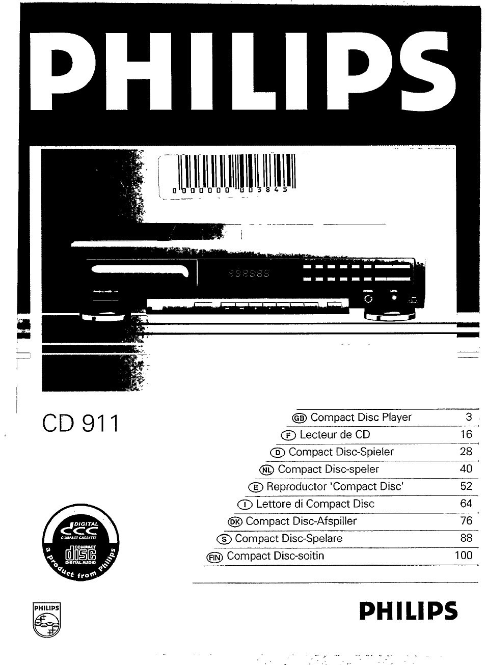 Philips CD 911 User Manual | 20 pages