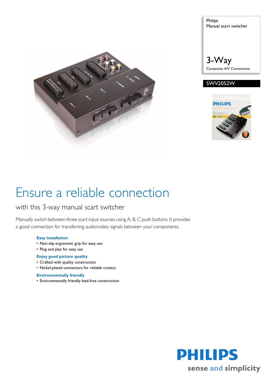 Philips SWV2052W User Manual | 2 pages
