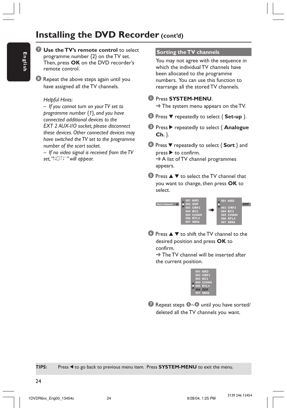 Installing the dvd recorder | Philips ShowView DVDR612/97 User Manual | Page 26 / 74