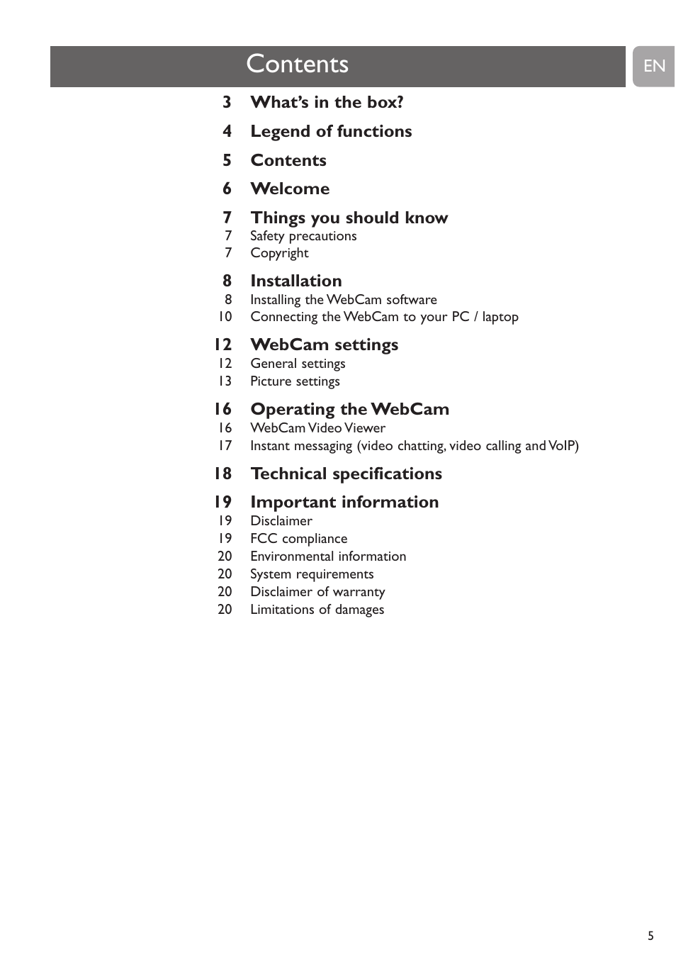 Philips SPC225NC User Manual | Page 5 / 21