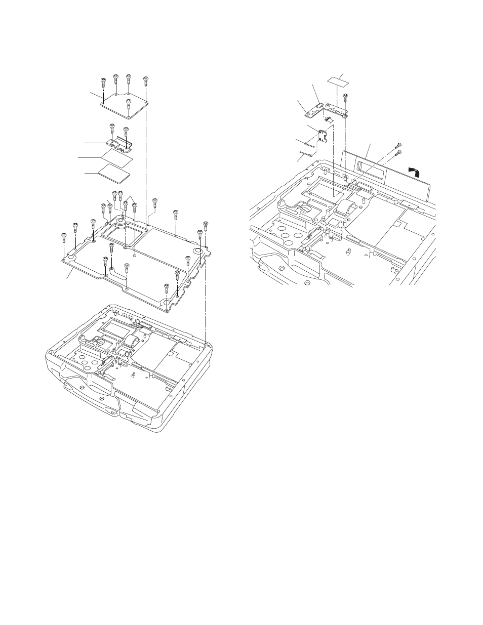 Removing the dimm cover and bot- tom cover, Removing the usb pcb and antenna pcb | Philips CF-30FTSAZAM User Manual | Page 25 / 85