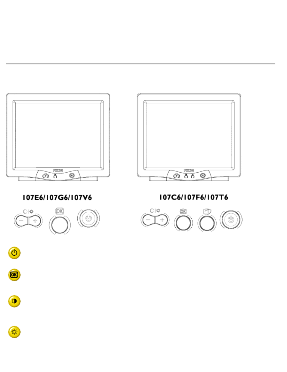 Instalación del monitor, Installing su monitor, Vista frontal | Vista posterior | Philips 107E User Manual | Page 12 / 123
