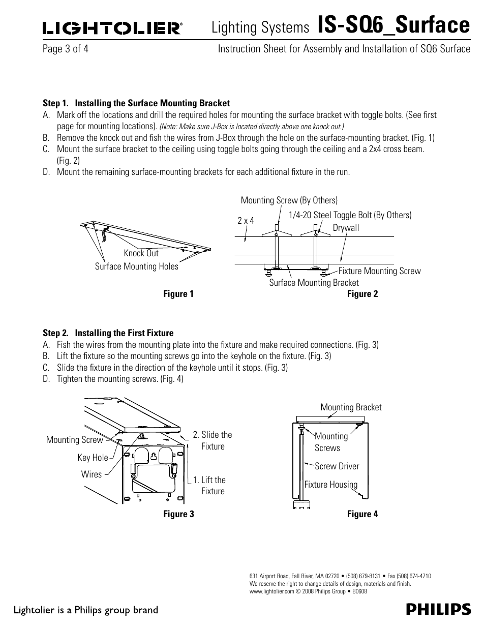 Is-sq6_surface, Lighting systems | Philips IS-SQ6 User Manual | Page 3 / 4