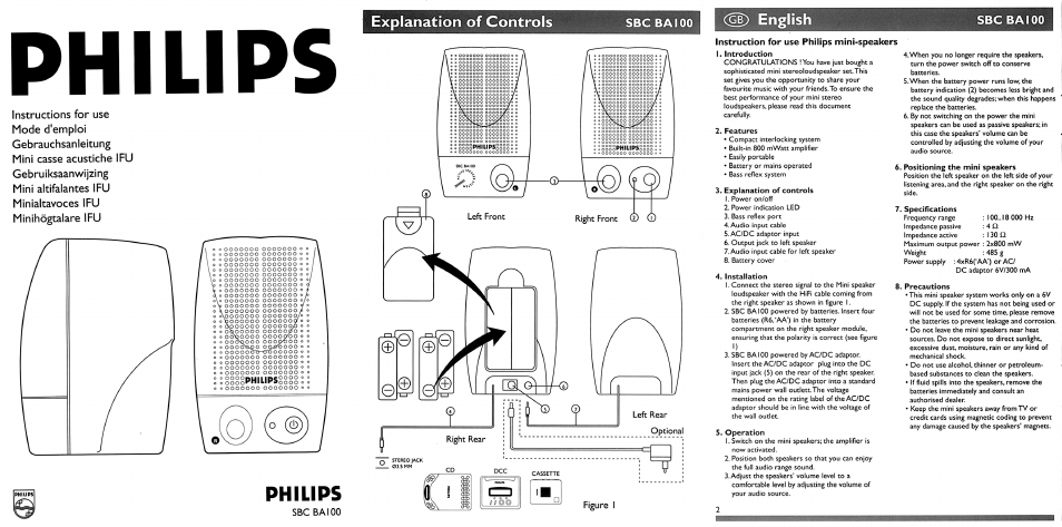 Philips SBC BA100 User Manual | 1 page