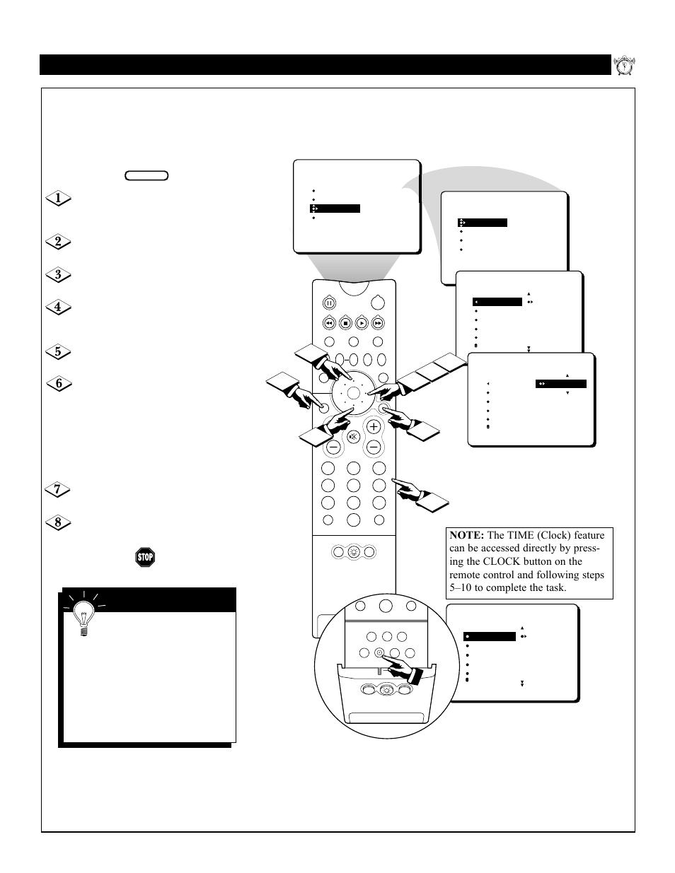 Etting the, Lock | Philips 64P8342 User Manual | Page 13 / 58