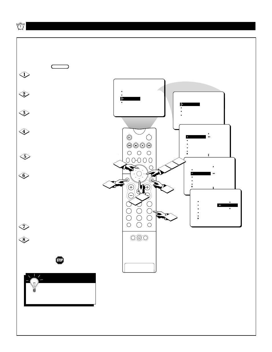 Etting the, Tart | Philips 64P8342 User Manual | Page 14 / 58