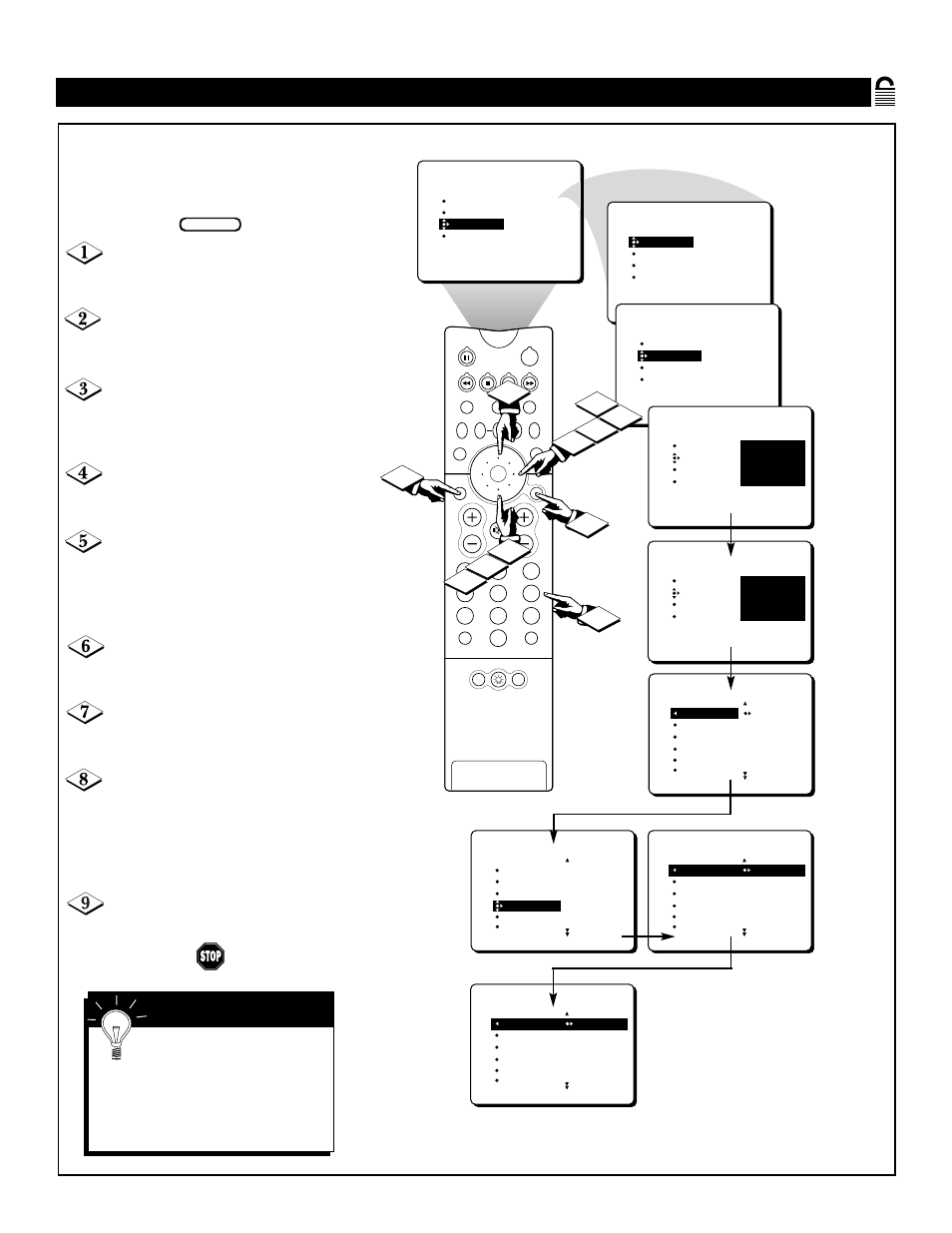 Locking by, Ovie, Ating | Philips 64P8342 User Manual | Page 23 / 58