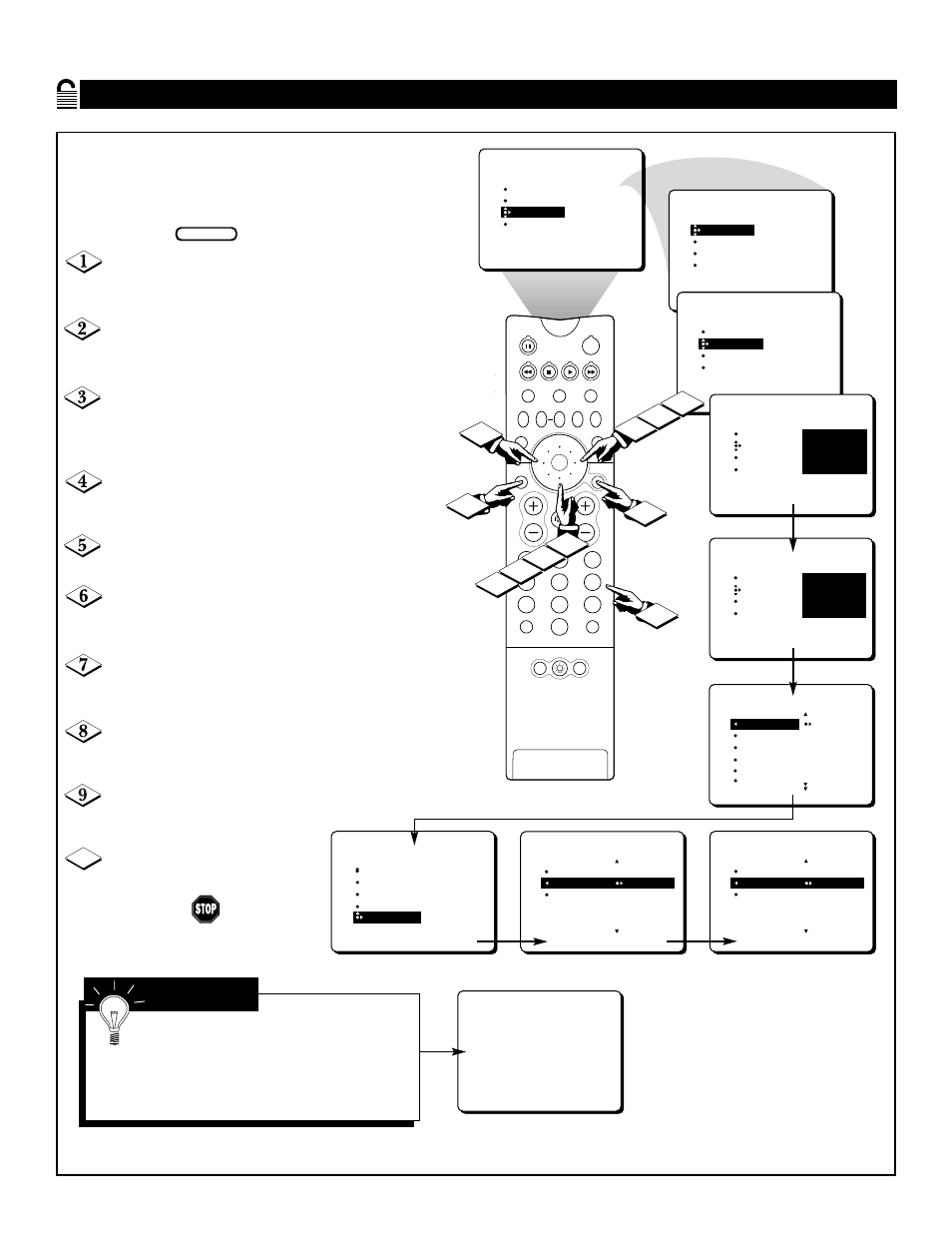 Locking, Nrated, Roadcasts | Philips 64P8342 User Manual | Page 26 / 58