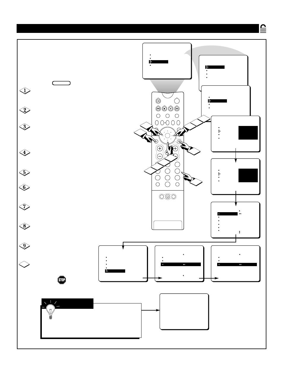 Locking, Roadcasts, Ating | Philips 64P8342 User Manual | Page 27 / 58