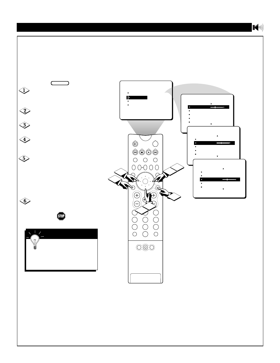 Djusting the, Reble, Alance | Philips 64P8342 User Manual | Page 31 / 58
