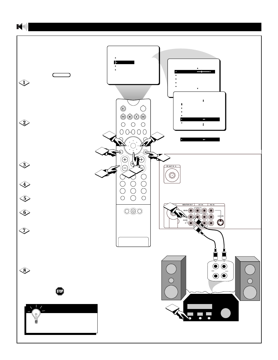 Tv s, Sing the, Peaker | Ontrol and, Udio, Utputs | Philips 64P8342 User Manual | Page 36 / 58